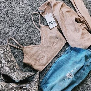 ZARA Matching Soft Crop & Cardigan